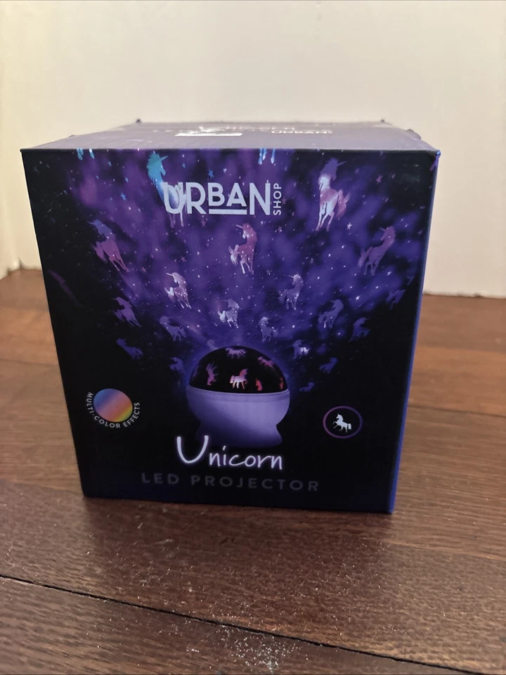 Urban Shop UNICORN LED PROJECTOR, Color Effects, Rotating, Timer, New In Box - Image 1 of 4