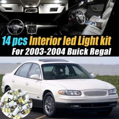 Kit de bombillas LED interiores de coche súper blancas de 14 piezas para Buick Regal 2003-2004 Foto 1 de 4