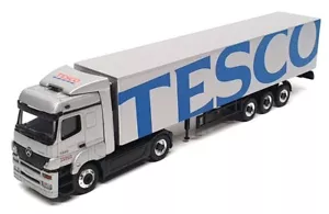 Schuco 1/87 Scale S91024 - Mercedes Benz Axor Truck & Trailer (Tesco) Silver - Picture 1 of 6