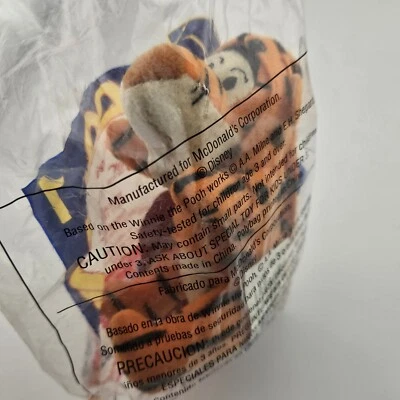 Tigger Plush Toy - The Movie - Keychain Disney 2000 McDonalds #1 - Sealed - - Image 1 of 4