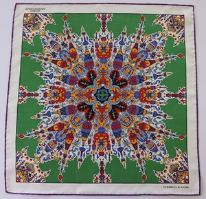 Pañuelo o pañuelo grande de seda Turnbull & Asser. Verde multicolor - Imagen 1 de 3