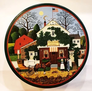 Patriotische Vintage Dose RAR Kathryn Beich Candies World Schokolade 1999 Kolonial  - Bild 1 von 7