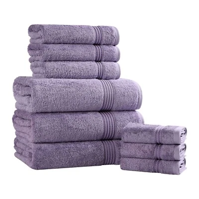 600 GSM Heritage Egyptian Cotton Plush Highly Absorbent Luxury 9 Piece Towel Set - Image 1 of 4