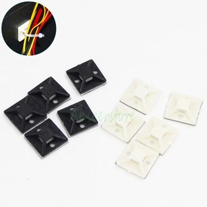 10pcs Mixed Color 20x20mm Cable Tie Bases Self Adhesive Back Nylon Fixing Mounts - Picture 1 of 4