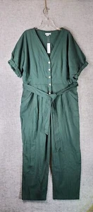 Baltic Born Linen Blend Heidi Jumpsuit Womens 2XL Dusty Green Belted NWT - Picture 1 of 13