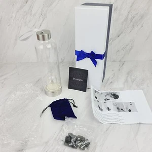 Glas Schungit Wasserflasche mit Filter/Eileiter Trageabdeckung 18,5 Unzen Neu - Bild 1 von 9