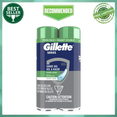 Gel de afeitar calmante Gillette Series para hombres con aloe vera, paquete doble, 14 oz Foto 1 de 4
