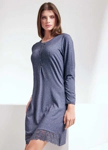 Camicia da notte donna in viscosa mini-pois Lormar Miss MIS632066 - Picture 1 of 1