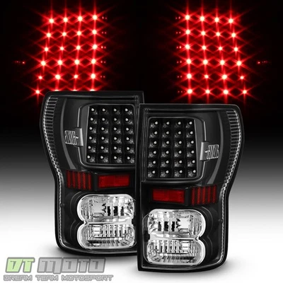 For 2007-2013 Toyota Tundra Black LED Tail Lights Brake Left+Right Aftermarket - Image 1 of 4