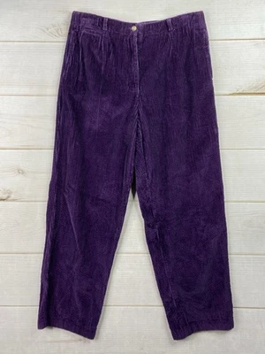 Talbots Corduroy Pants Womens 10 Purple High Rise Straight Wide Whale Vtg 90s - Image 1 of 4