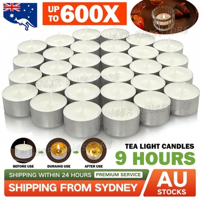 Tea Light Candles 9 Hour 50-600x Tealight Candle Tea Lights Tealights White - image 1 of 4