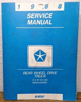 Dodge Truck 1988 concesionario manual de taller D & W 150 250 350 camioneta Ramcharger Foto 1 de 2
