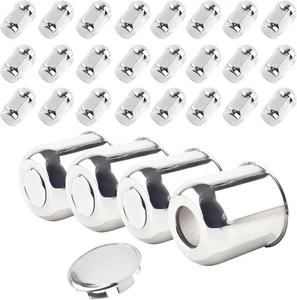 HowioZil 4 piezas tapas centrales de rueda de 4,25 pulgadas empujar a través con 12 juegos de tuercas cromadas - Imagen 1 de 7