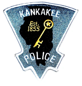 Parche de policía Kankakee Illinois IL FORMA DE ESTADO CONTORNO CIUDAD ESTRELLA LLAVE  - Imagen 1 de 1