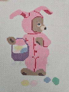 Pat McCarthy EASTER BUNNY COSTUME 14ct Mono Handpainted Needlepoint Canvas LTK - Picture 1 of 5