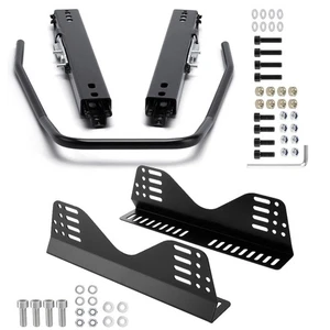 Durable Universal Racing Seat Bracket with Seat Slider, Side Mounting Bracket US - Picture 1 of 22
