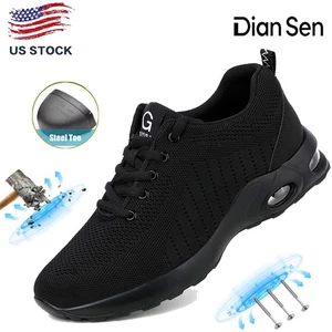 Men Ankle Boots Steel Toe Boots Anti-smash Wear-resisting Casual Hiking Footwear - Picture 1 of 30