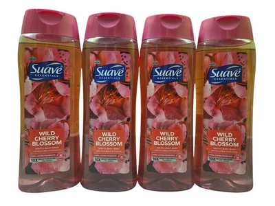 4 x Suave Essentials Body Wash WILD CHERRY BLOSSOM 18 FL oz Ea, ¡Envío gratuito! Foto 1 de 2