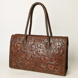 KB OHLAY KBG319B TOTE Hand Tooled Genuine Leather women bag western handbag - Picture 1 of 8