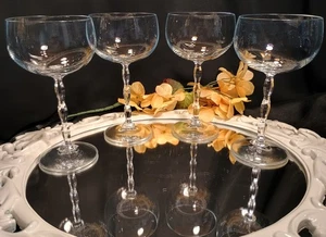 4 Christopher Stuart OPUS Sculpted Stem Champagne Coupes Cocktail Glasses Set - Picture 1 of 8