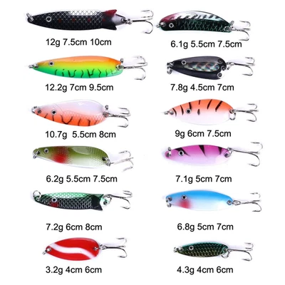 12PCS Spinner Bait Spoon Bait Metal Crankbait Fishing Lures Blade  - Image 1 of 4