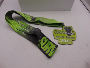 Running Medal Survivor Mud Run 2015 Crown Brand Tiki Mask - Picture 1 of 6