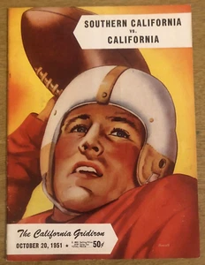 1951 CALIFORNIA CAL BEARS GRIDIRON FOOTBALL PROGRAM v. USC TROJANS FRANK GIFFORD - Picture 1 of 7