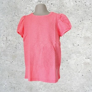 Cherokee Girls Short Sleeve Crew Neck Pink Cat Print Lace T-Shirt Size 5T - Picture 1 of 14