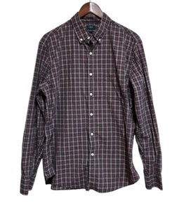 Camisa J.CREW Talla Grande Cuadros Azul Marino Rojo Manga Larga Algodón - Imagen 1 de 6