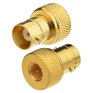 5x Gold SMA male to BNC Female adaptor for ham radio adapter UV-3R UV-100 UV-200 - Picture 1 of 3