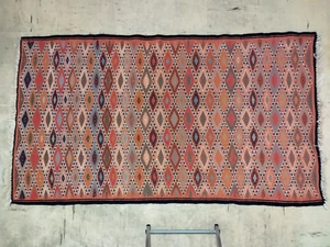 ALTER TEPPICH KILLIM TURKMENISCH USAK PERSISCH AFGHANISCH ORIENTALISCH AUS WOLLE 110 CM X 192 CM - Bild 1 von 4