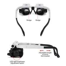Head-Mounted Mechanical Glasses with 2 LED Lights 8/15/23 Times Microscope Jewel