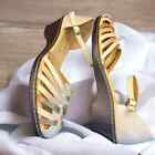 Softspots Women&#39;s Tatianna Beige/White/Gold Webbing Leather Sandals | Size 10N