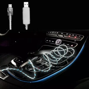 1x Micro USB Cable Charge Sync Pink Light up Pulse Electroluminescent V2 3 Feet - Picture 1 of 7