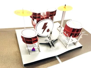 3D Pop Up Greeting Card Drum Set Musical Instrument Handmade Birthday Thank You - Bild 1 von 10