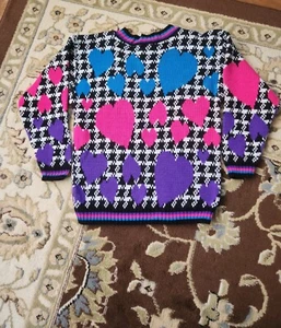 Vintage Merremont Knitwear Girls Heart Sweater Size 14/16 - Picture 1 of 8