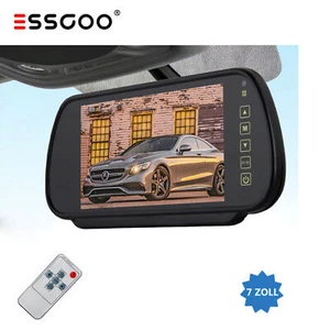 ESSGOO 7 pulgadas LCD TFT espejo retrovisor monitor para cámara de visión trasera cámaras de aparcamiento coche - Imagen 1 de 12