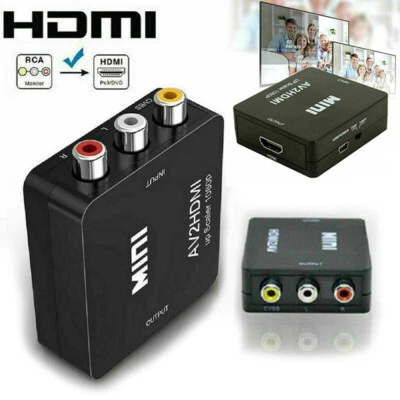 Adapter AV to HDMI Converter Video Capture RCA to HDMI Composite Video Audio~// - Image 1 of 4