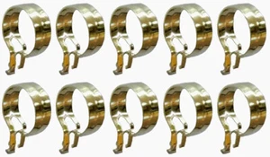  3/4" Runde Glänzende Helle Messingplatte Zum Einklemmen Clip-On Slide Cafe Ringe - 10er Pack - Bild 1 von 4