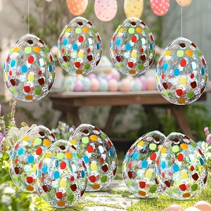 12 Pcs Inflatable Easter Eggs Decorations 16 Inch Large Glitter Inflatables Eggs - Picture 1 of 12