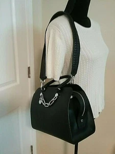 Calvin Klein Womens Leather Handbag       Black       New  $298.00       (T025K) - Picture 1 of 9