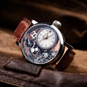 Uncle Scrooge Watch Mechanical Engraved Swiss 2025 Water Resistant Wristwatch - Picture 1 of 10