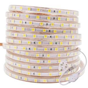 Led Strip Lights 220v 240v IP67 Waterproof 5050 SMD Rope Outdoor Decking Kitchen - Picture 1 of 13