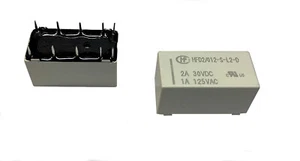 5 Stück Miniatur Relais bistabil 2 Spulen 2xUM 2 Wechsler 2A 12V 9-24V - Bild 1 von 2