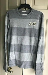 Abercrombie & Fitch Strickpullover Shirt 2-farbig grau gestreift L/S  - Bild 1 von 5