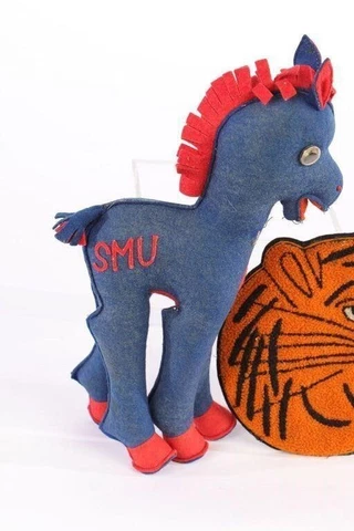 Vintage Southern Methodist University SMU Mustangs Stuffed Doll Toy. Super RARE Cover