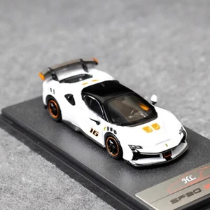 HL Model 1/64 Scale Ferrari SF90 XX Stradale White Diecast Car Model Toy Gift - Picture 1 of 6