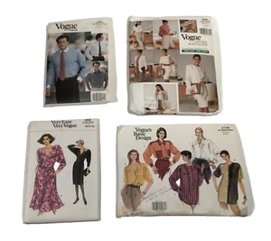 Vintage 80s Lot Of 4 Vouge Sewing Patterns & Men's Shirt Pattern - Picture 1 of 5