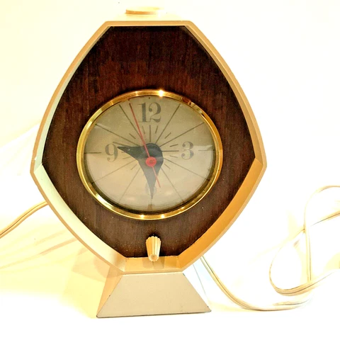 60's MCM Brown & Bigelow Diamond Remembrance Electric Clock Alarm Cover