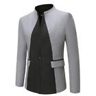 Mens Casual Stand Collar Suit Jacket Single Breasted Trench Slim Business Coats